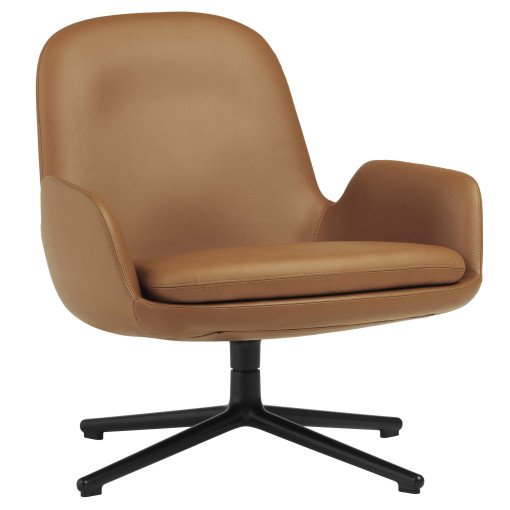 Era Low fauteuil zwart swivel Ultra Leather Brandy