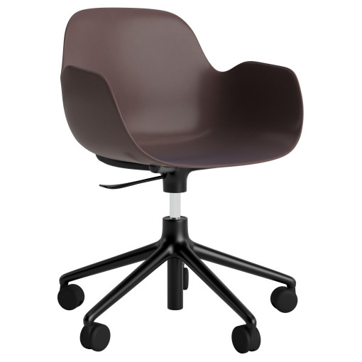 Form Armchair bureaustoel met zwart onderstel bruin