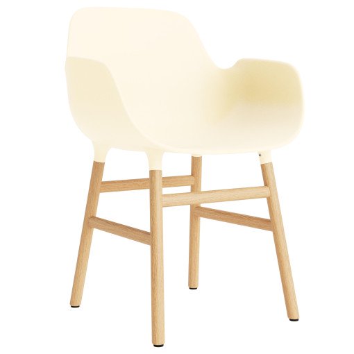 Form Armchair stoel met eiken onderstel creme