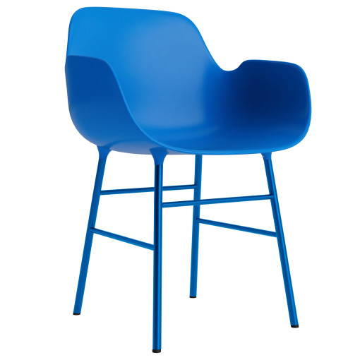 Form Armchair stoel met stalen onderstel felblauw