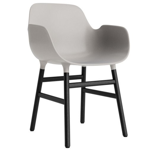Form Armchair stoel met zwart onderstel warm grijs