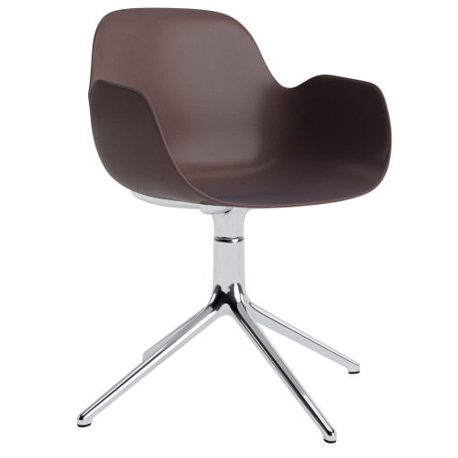Form Armchair Swivel stoel met aluminium onderstel bruin