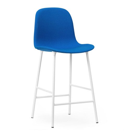 Form Bar Chair gestoffeerde barkruk 65cm wit, blauw