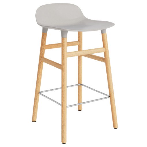 Form Barstool barkruk 65cm met eiken onderstel warm grijs