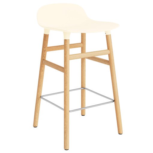 Form Barstool barkruk 65cm met eiken onderstel creme