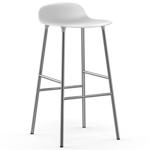 Form Barstool barkruk 65cm met verchroomd onderstel wit