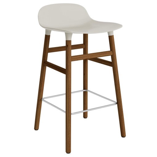 Form Barstool barkruk 65cm met walnoten onderstel lichtgrijs