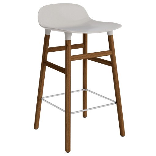 Form Barstool barkruk 65cm met walnoten onderstel warm grijs