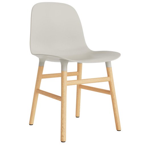 Form Chair stoel met eiken onderstel, licht grijs