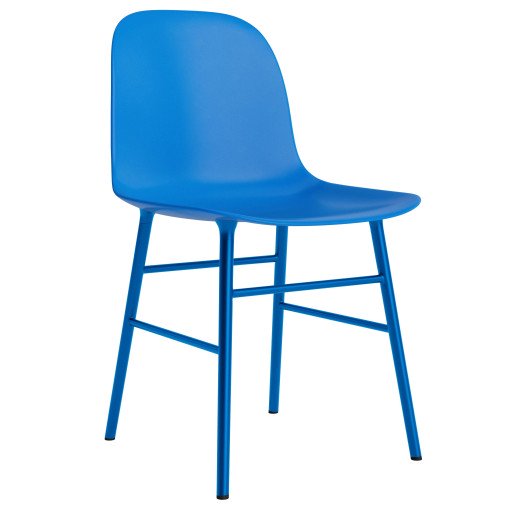 Form Chair stoel met stalen onderstel felblauw