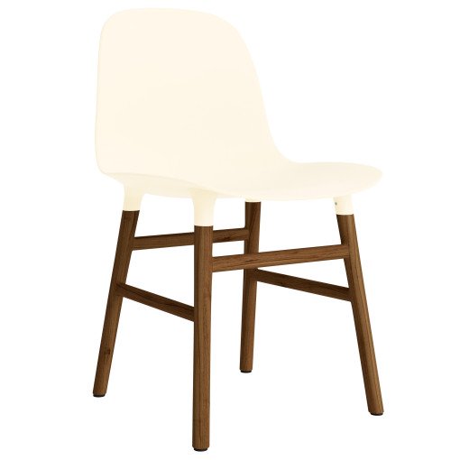 Form Chair stoel met walnoten onderstel, creme