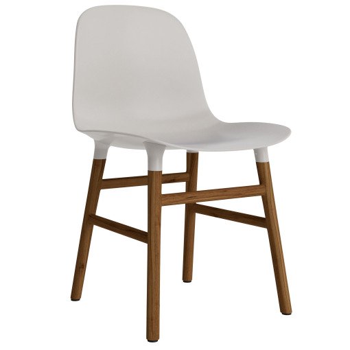 Form Chair stoel met walnoten onderstel, warm grijs