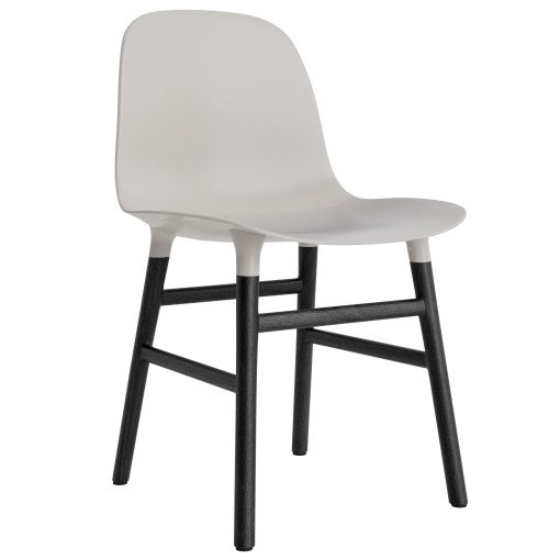 Form Chair stoel met zwart onderstel warm grijs