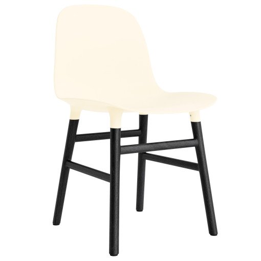 Form Chair stoel met zwart onderstel creme