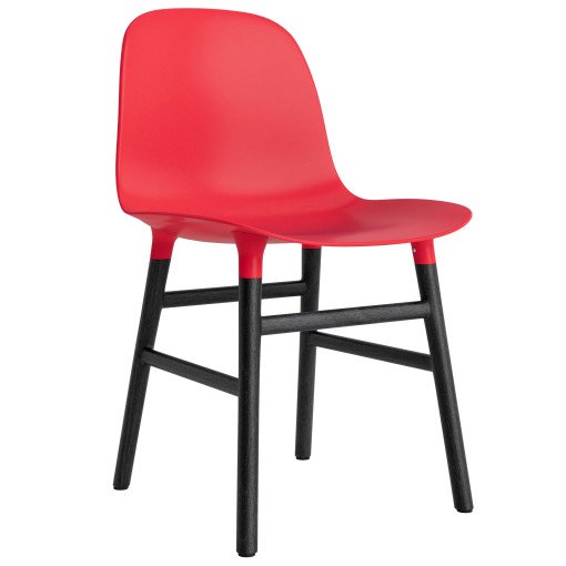 Form Chair stoel met zwart onderstel felrood