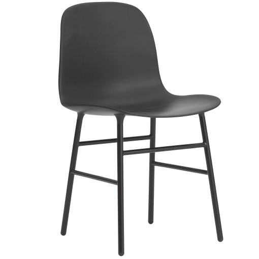 Form Chair stoel met stalen onderstel zwart