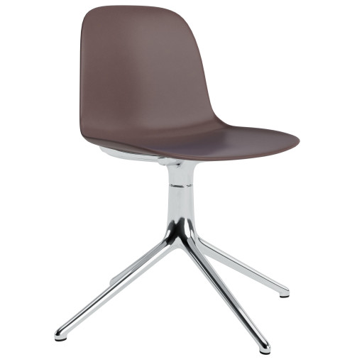 Form Chair Swivel stoel met aluminium onderstel bruin