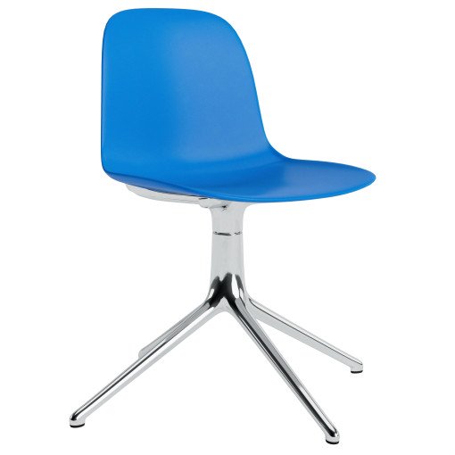 Form Chair Swivel stoel met aluminium onderstel felblauw