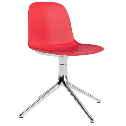 Form Chair Swivel stoel met aluminium onderstel felrood