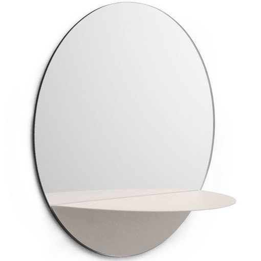 Horizon Round Ø34 spiegel met plankje wit