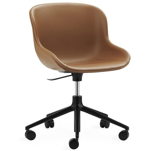 Hyg gestoffeerde bureaustoel zwart Ultra Leather Brandy