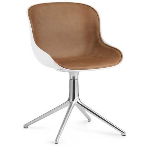 Hyg stoel front upholstery met swivel onderstel Wit / Leer