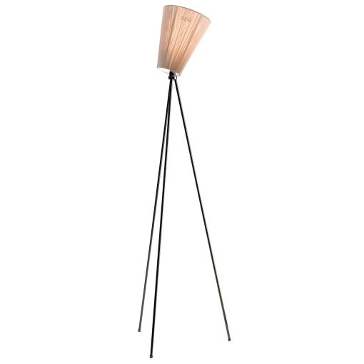 Oslo Wood vloerlamp zwart onderstel beige kap