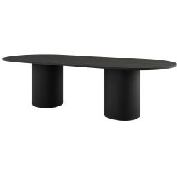 Kami Round tafel 240x120 essen carbon black