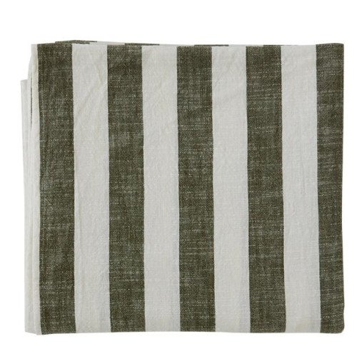 Striped tafelkleed 200x140 Olive