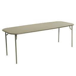 Week-end tuintafel 220x85 met dicht blad jade groen