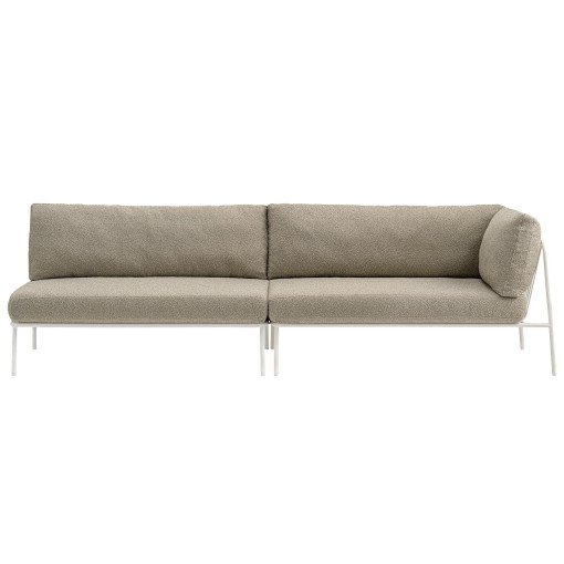 Nolita 3-zits loungebank kussen tortora frame wit