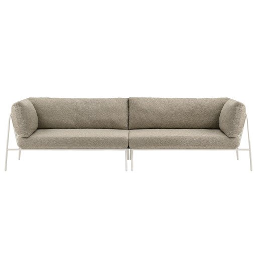 Nolita 4-zits loungebank kussen tortora frame wit