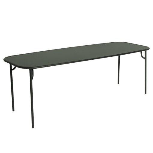 Week-end tuintafel 220x85 met dicht blad glass groen