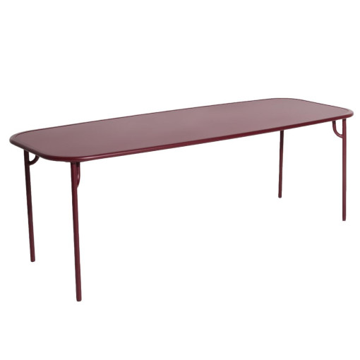 Week-end tuintafel 220x85 met dicht blad bordeaux