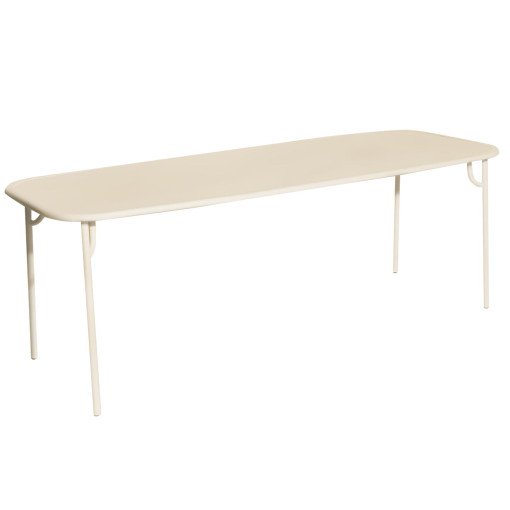 Week-end tuintafel 220x85 met dicht blad Ivory