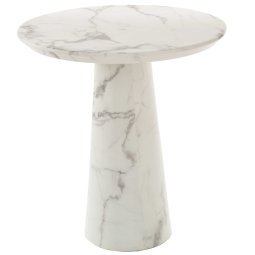 Marble Look disc tafel 70 wit