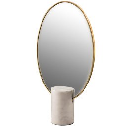 Mirror oval marble white tafelspiegel