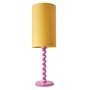 Twister tafellamp roze kap M geel