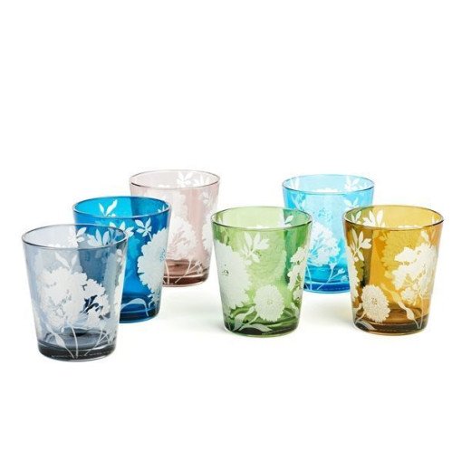 Peony glas set van 6