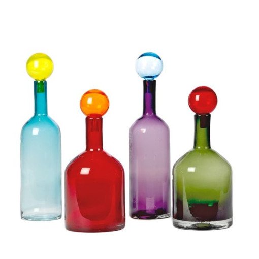 Bubbles & bottles woondecoratie set van 4