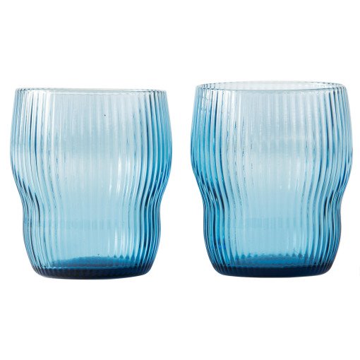 Pum glas set van 2 blauw