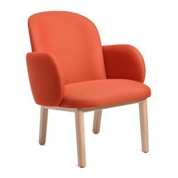 Dost fauteuil eiken onderstel terracotta