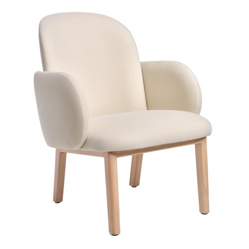 Dost fauteuil eiken onderstel ivory/creme