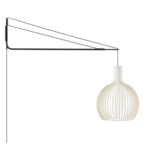 Octo 4240 hanglamp zwarte wandbeugel wit