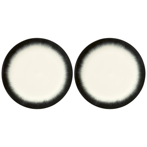 Dé tableware by Ann Demeulemeester dinerbord Ø28 set van 2 White/Black 4