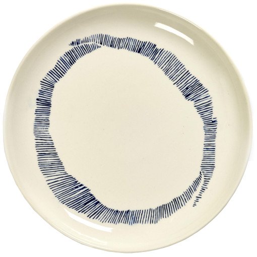 Feast by Ottolenghi ontbijtbord Ø19 white swirl stripes blue