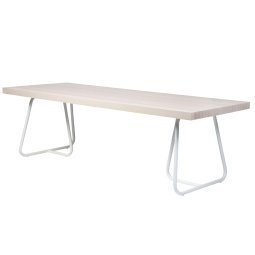 Minium tafel 400 whitewash wit onderstel