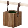 GrowON balkon plantenbak donker eiken bruin leer 38cm