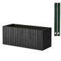 GrowWIDE balkon plantenbak, black ash, fabric groen 38cm