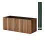 GrowWIDE balkon plantenbak, Dark oak, fabric groen 48cm